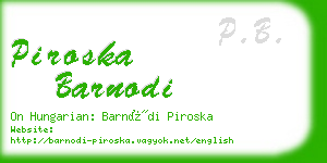 piroska barnodi business card